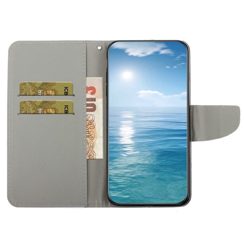 Flip Case Samsung Galaxy A54 5G Suojaketju Kuori Incognito-kirahvit Kaulanauhassa