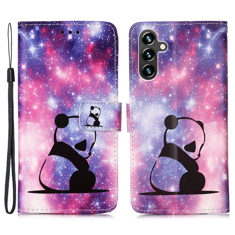 Flip Case Samsung Galaxy A54 5G Suojaketju Kuori Lanyard Galaxy Panda