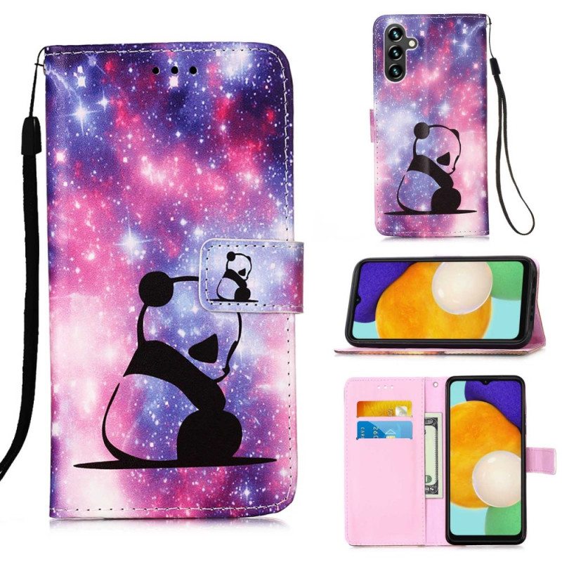 Flip Case Samsung Galaxy A54 5G Suojaketju Kuori Lanyard Galaxy Panda