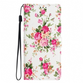 Kotelot Samsung Galaxy A54 5G Suojaketju Kuori Hihna Liberty Flowers