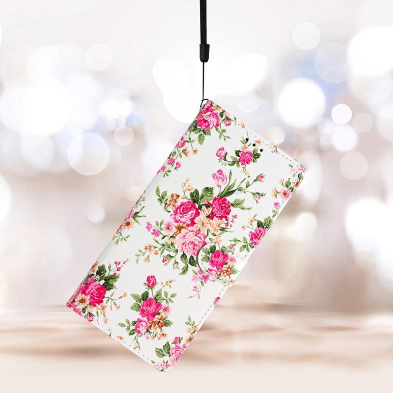 Kotelot Samsung Galaxy A54 5G Suojaketju Kuori Hihna Liberty Flowers