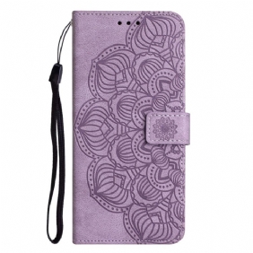 Nahkakotelo Samsung Galaxy A54 5G Suojaketju Kuori Strappy Mandala Print