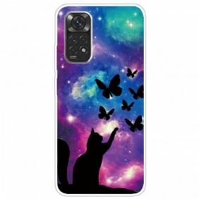 Kuori Xiaomi Redmi Note 11 / 11S Kissa Ja Perhosia Avaruudessa