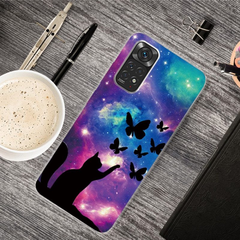 Kuori Xiaomi Redmi Note 11 / 11S Kissa Ja Perhosia Avaruudessa