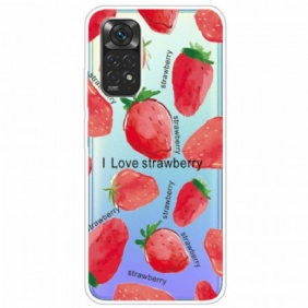 Kuori Xiaomi Redmi Note 11 / 11S Mansikat / I Love Strawberry