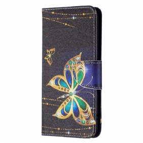 Flip Case Samsung Galaxy S22 Plus 5G Kultaiset Perhoset