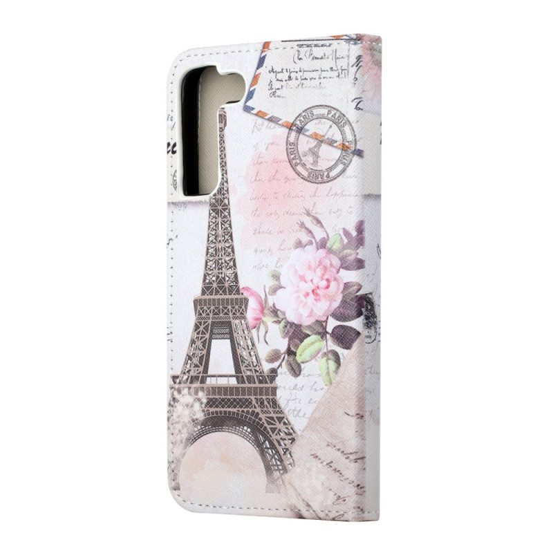 Flip Case Samsung Galaxy S22 Plus 5G Retro Eiffel-torni