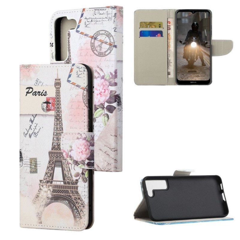 Flip Case Samsung Galaxy S22 Plus 5G Retro Eiffel-torni