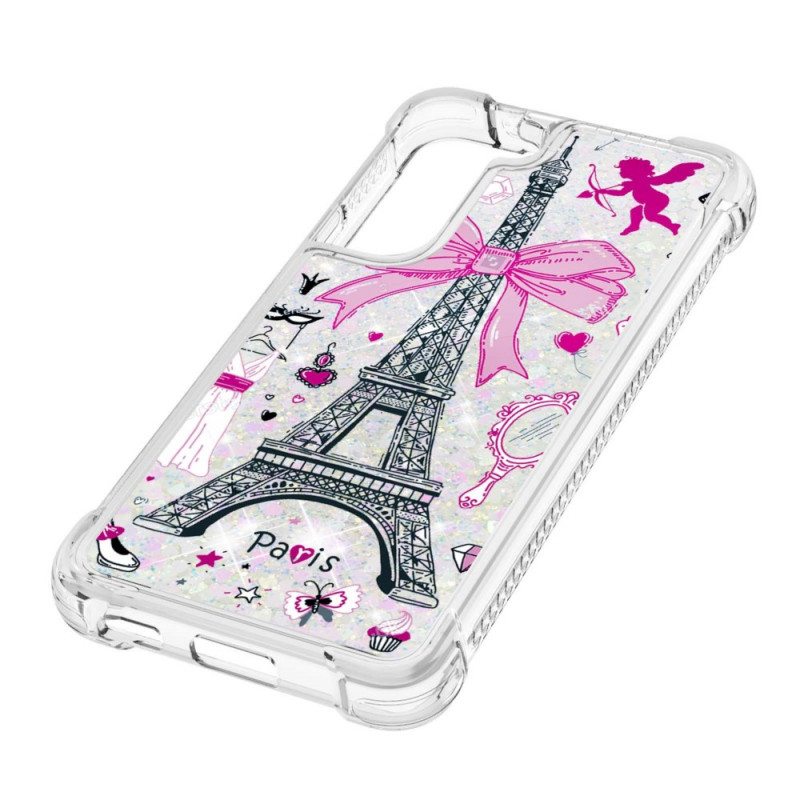 Kuori Samsung Galaxy S22 Plus 5G Eiffel-tornin Paljetteja