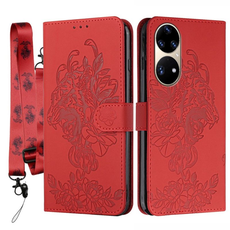 Kotelot Huawei P50 Pro Suojaketju Kuori Barokki Ranneke Tiger