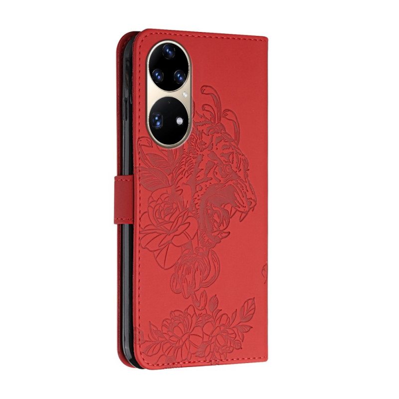 Kotelot Huawei P50 Pro Suojaketju Kuori Barokki Ranneke Tiger