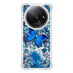 Kuori Poco C61 Sininen Butterfly Glitter