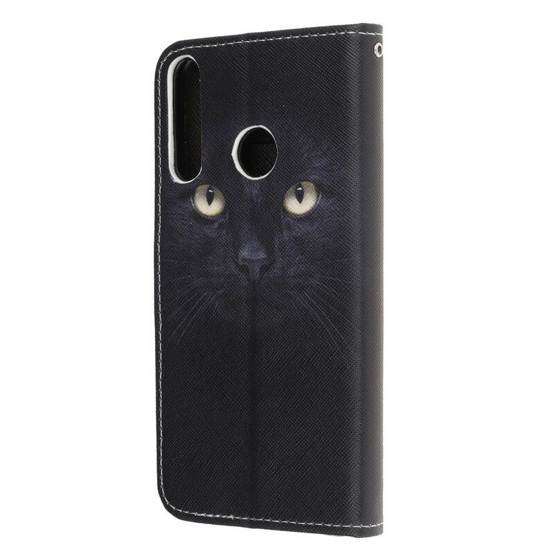 Kotelot Huawei P40 Lite E Suojaketju Kuori Strappy Black Cat Eyes