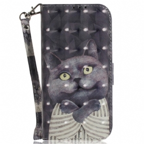 Flip Case Xiaomi Redmi Note 12 4G Suojaketju Kuori Alkuperäinen Thong Cat