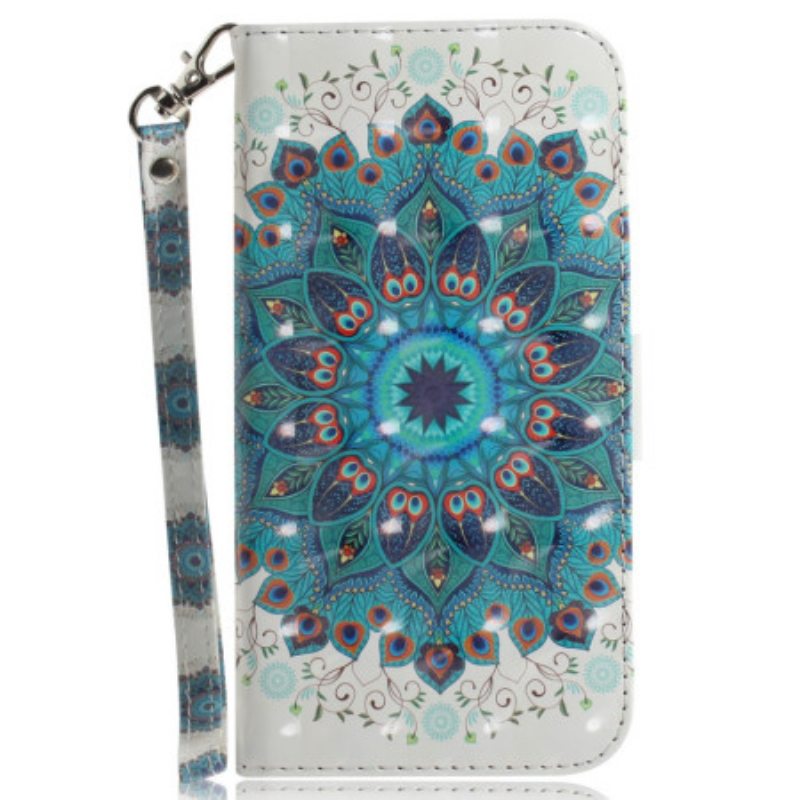 Flip Case Xiaomi Redmi Note 12 4G Suojaketju Kuori Strappy Mandala