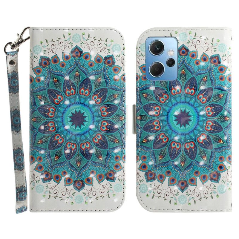 Flip Case Xiaomi Redmi Note 12 4G Suojaketju Kuori Strappy Mandala