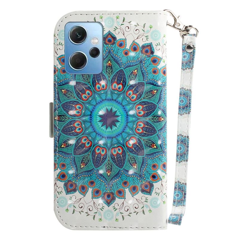 Flip Case Xiaomi Redmi Note 12 4G Suojaketju Kuori Strappy Mandala