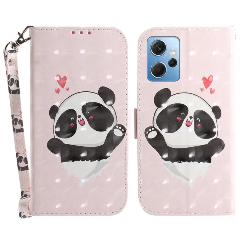 Kotelot Xiaomi Redmi Note 12 4G Suojaketju Kuori Panda Love With Lanyard