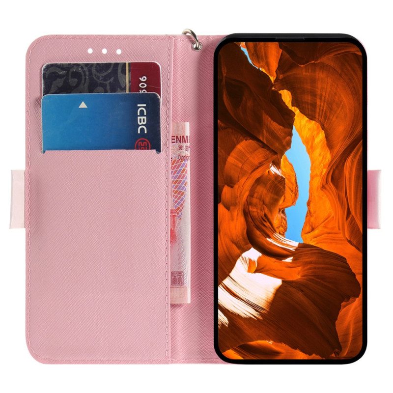 Kotelot Xiaomi Redmi Note 12 4G Suojaketju Kuori Panda Love With Lanyard