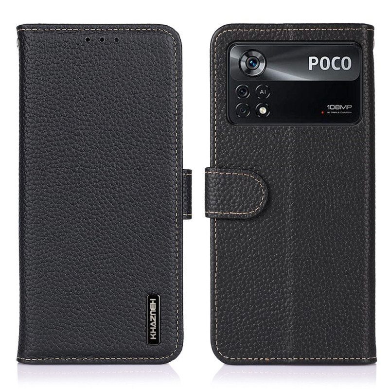 Flip Case Poco X4 Pro 5G Khazneh Litsi Nahka