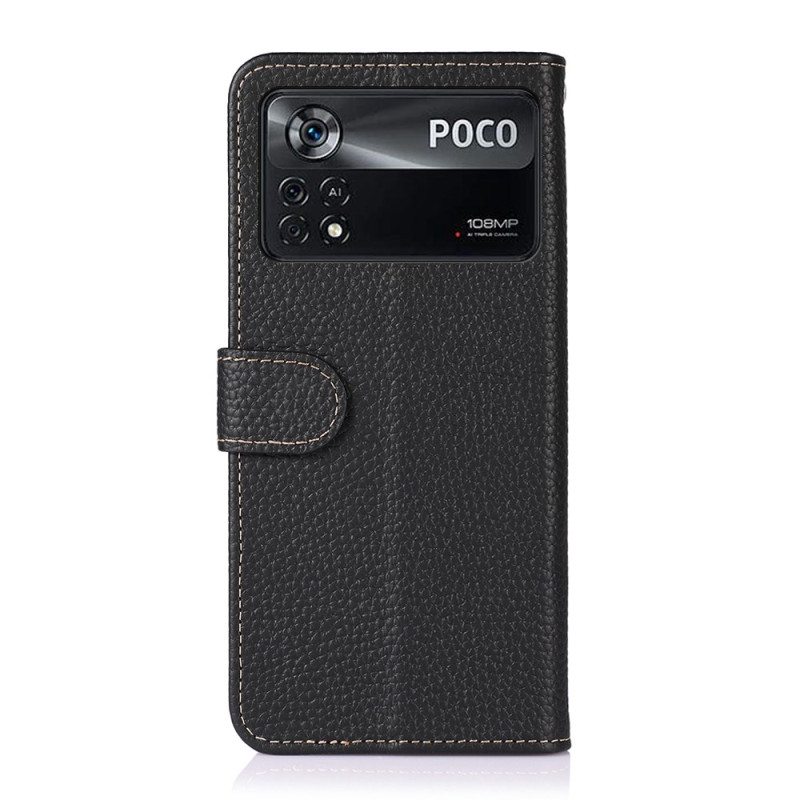 Flip Case Poco X4 Pro 5G Khazneh Litsi Nahka