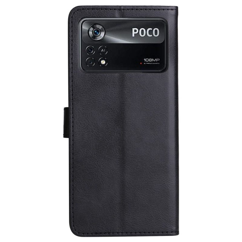 Flip Case Poco X4 Pro 5G Suojaketju Kuori Tavallinen Hihnalla