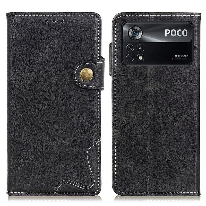 Flip Case Poco X4 Pro 5G Taiteellinen Ompelu