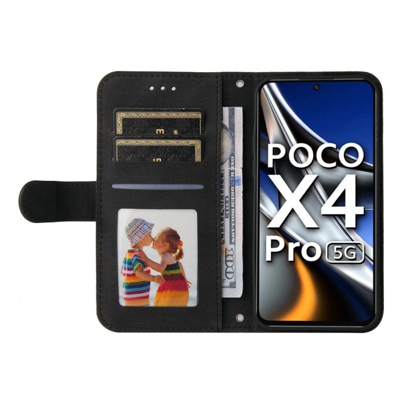 Kotelot Poco X4 Pro 5G Keinonahkainen Niitti Ja Hihna