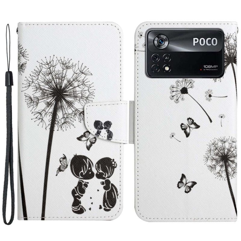 Kotelot Poco X4 Pro 5G Suojaketju Kuori Lanyard Love Dandelions