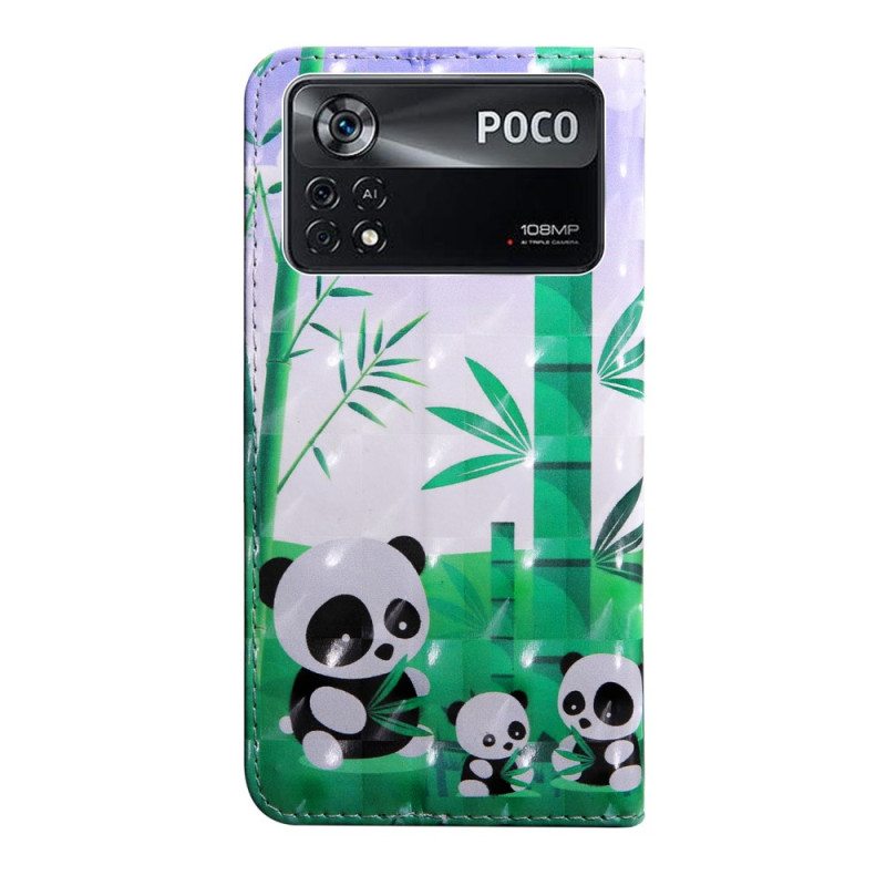 Kotelot Poco X4 Pro 5G Suojaketju Kuori Lanyard Panda -perhe