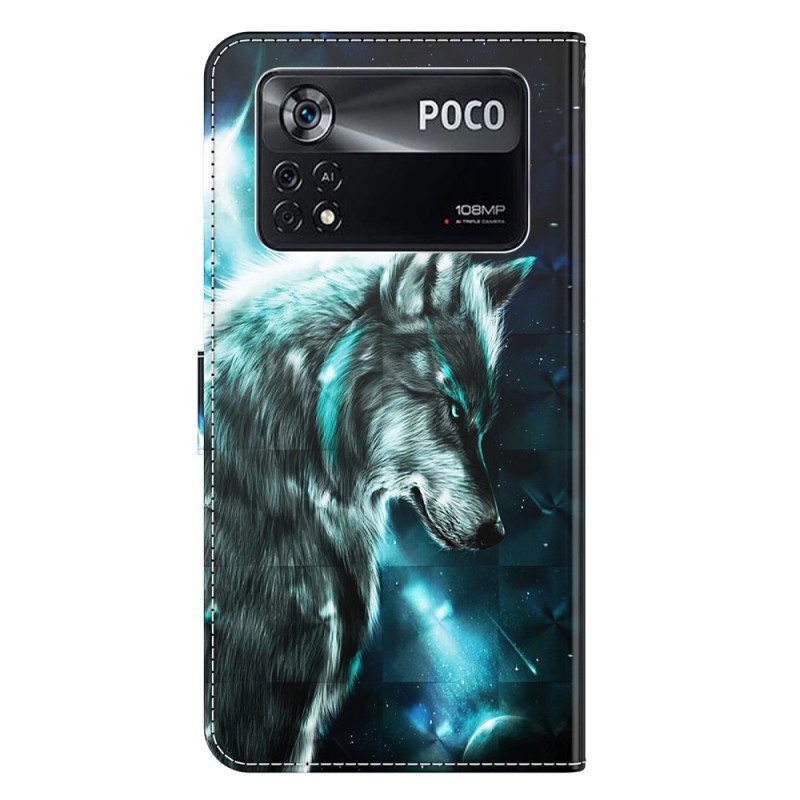 Kotelot Poco X4 Pro 5G Suojaketju Kuori Lanyard Wolf