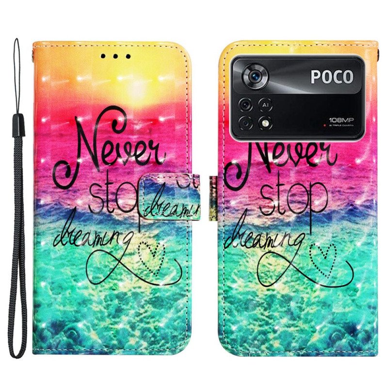 Kotelot Poco X4 Pro 5G Suojaketju Kuori Never Stip Dreaming Strappy