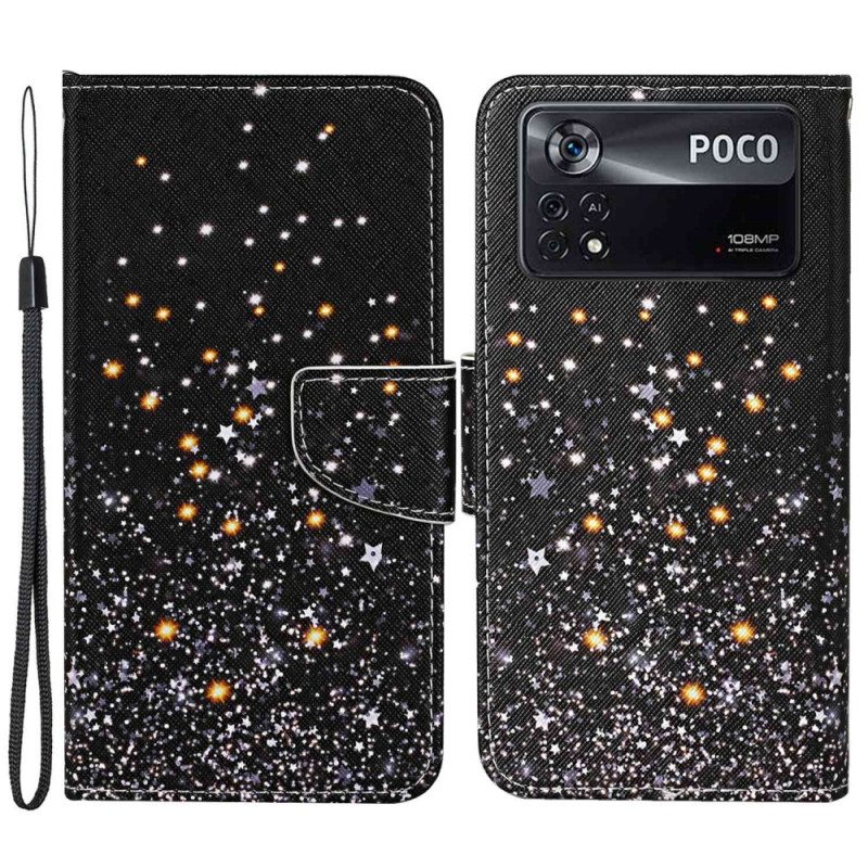 Kotelot Poco X4 Pro 5G Suojaketju Kuori Strappy Glitter Effect