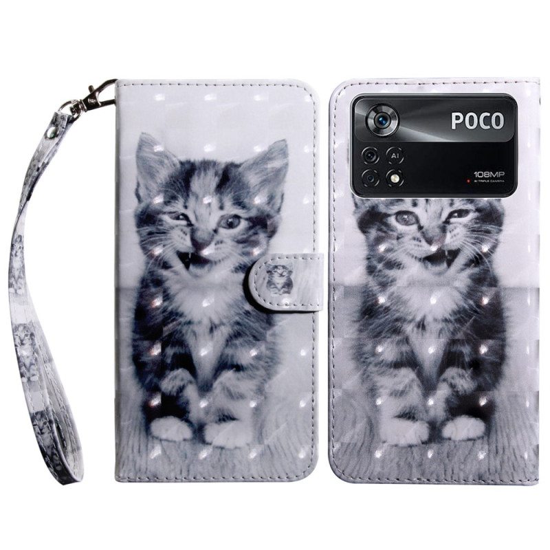 Kotelot Poco X4 Pro 5G Suojaketju Kuori Strappy Kitten