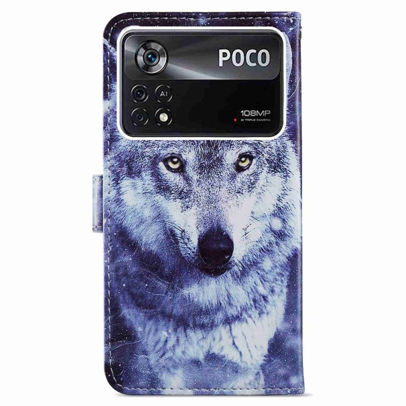 Kotelot Poco X4 Pro 5G Suojaketju Kuori Strappy Wolf