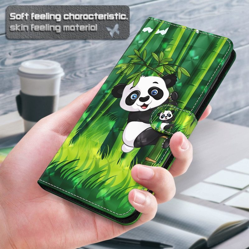 Nahkakotelo Poco X4 Pro 5G Suojaketju Kuori Strappy Panda