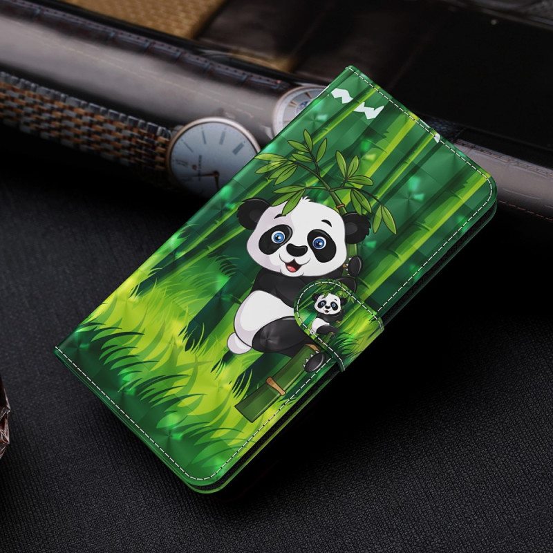 Nahkakotelo Poco X4 Pro 5G Suojaketju Kuori Strappy Panda