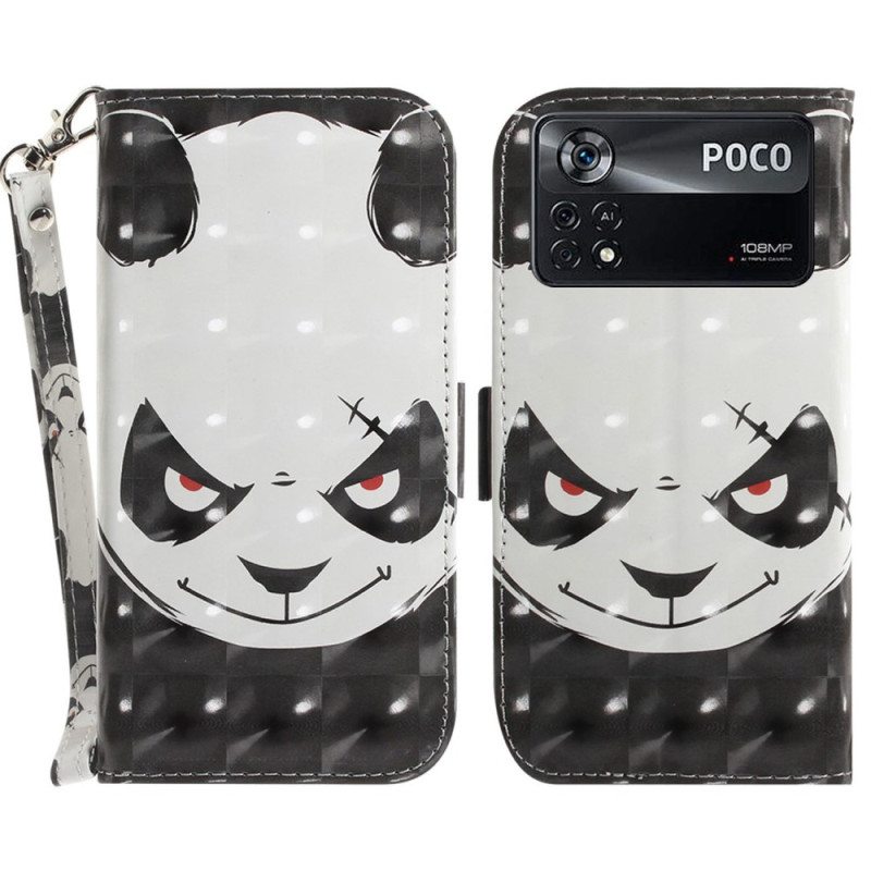 Nahkakotelo Poco X4 Pro 5G Vihainen Panda