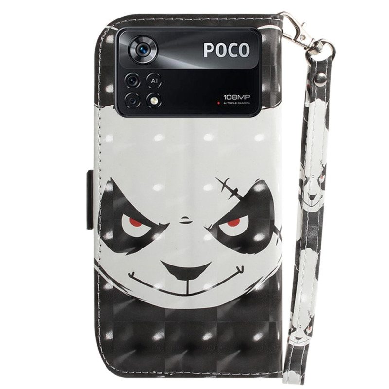 Nahkakotelo Poco X4 Pro 5G Vihainen Panda