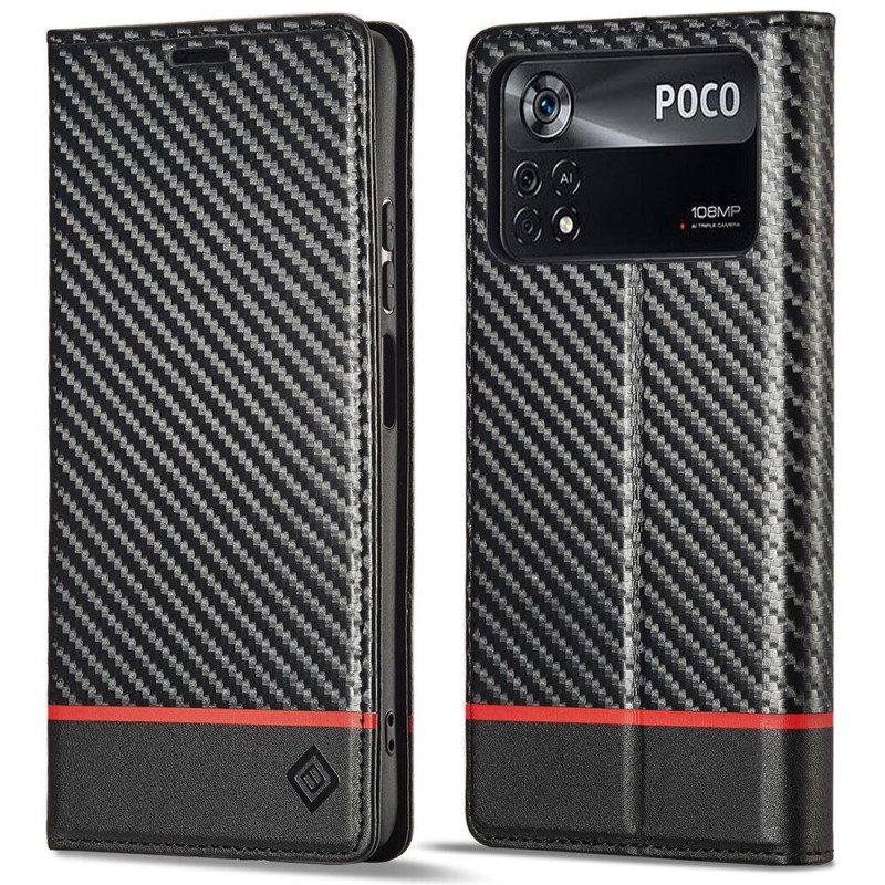 Puhelinkuoret Poco X4 Pro 5G Kotelot Flip Hiilikuitu Lc.imeeke