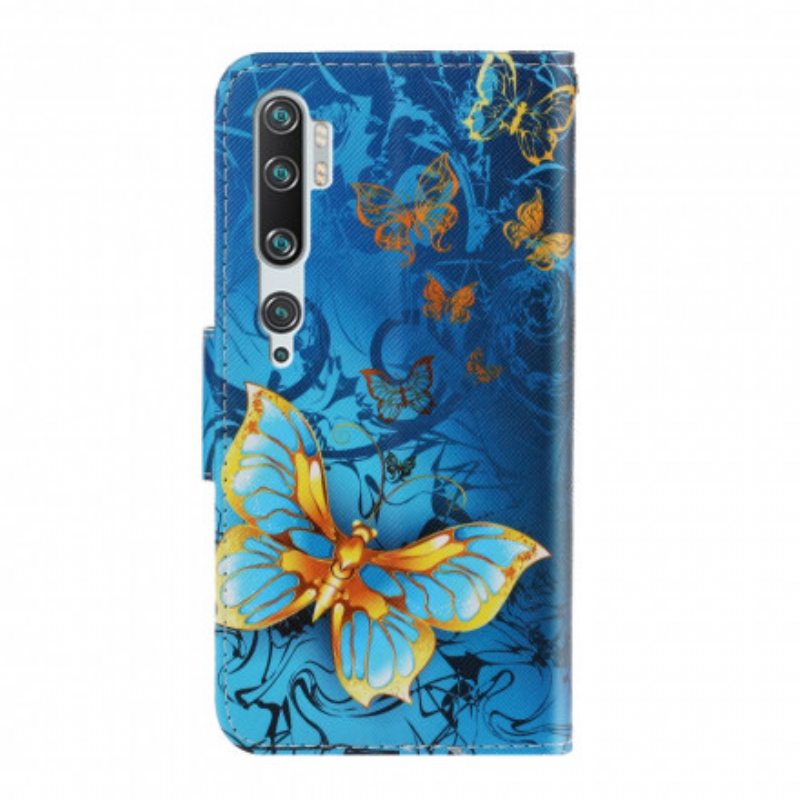 Nahkakotelo Xiaomi Mi Note 10 / 10 Pro Suojaketju Kuori Perhosten Hihnan Muunnelmia