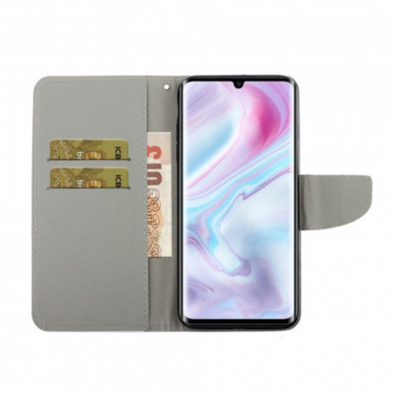 Nahkakotelo Xiaomi Mi Note 10 / 10 Pro Suojaketju Kuori Perhosten Hihnan Muunnelmia