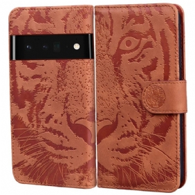 Flip Case Google Pixel 6 Tiger-kasvoprintti