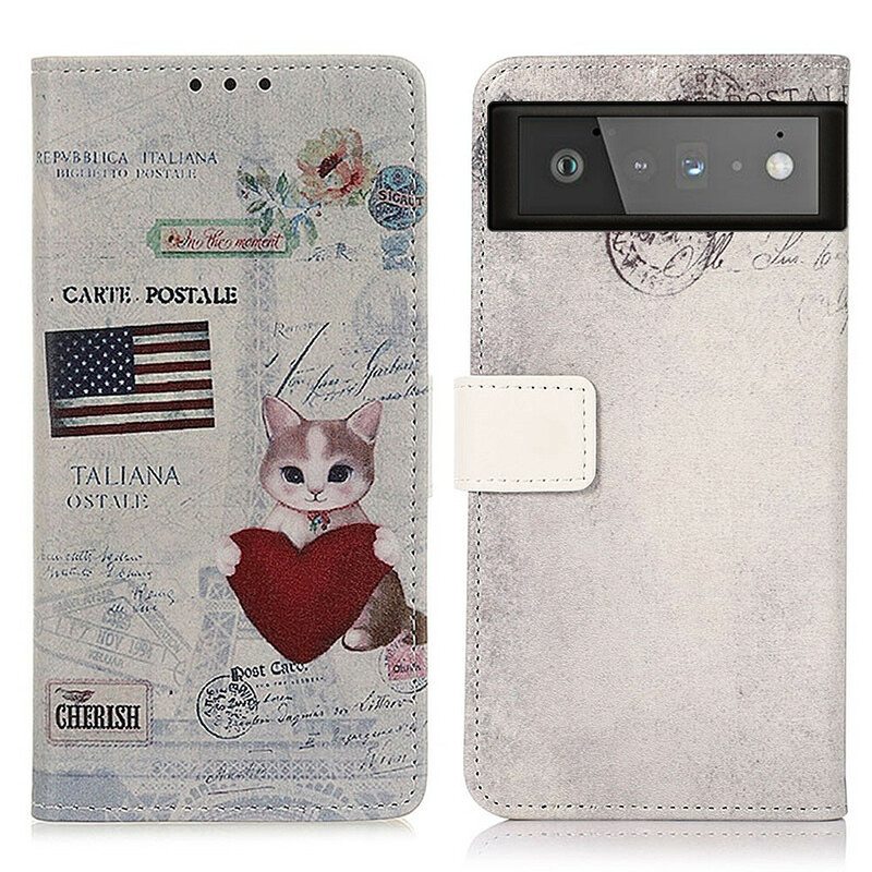 Kotelot Google Pixel 6 Traveller Cat