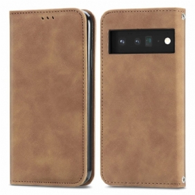 Puhelinkuoret Google Pixel 6 Kotelot Flip Vintage Skin Touch Design