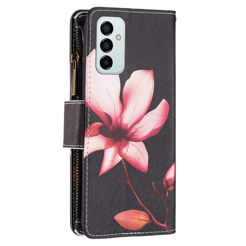 Flip Case Samsung Galaxy M23 5G Kukkaro Ja Kaulanauha Kukka