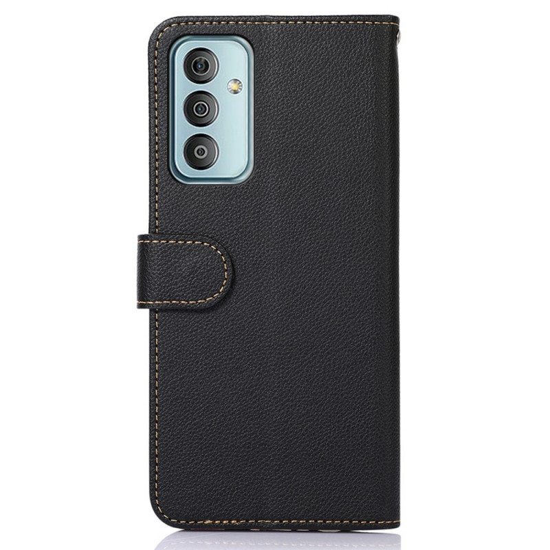 Flip Case Samsung Galaxy M23 5G Litsi Style Rfid Khazneh