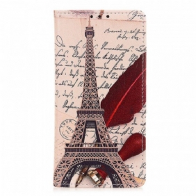 Flip Case Samsung Galaxy M23 5G Runoilijan Eiffel-torni