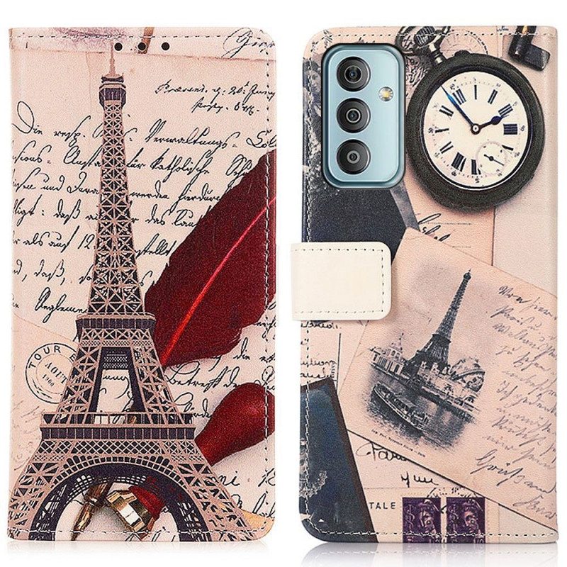 Flip Case Samsung Galaxy M23 5G Runoilijan Eiffel-torni