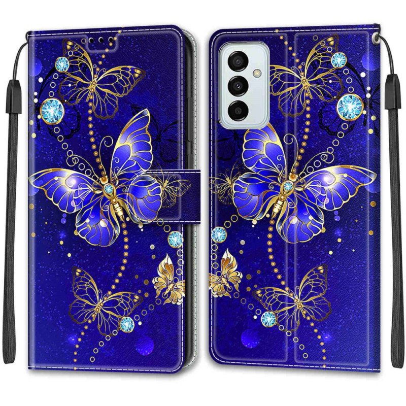 Kotelot Samsung Galaxy M23 5G Suojaketju Kuori Strap Butterflies Fan